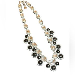 Coldwater Creek Crystal and Black Bead Statement Necklace - Women Jewelry
